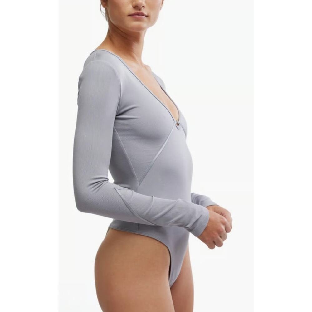 Free People‎ Victoria Bodysuit Gray Size L NWOT - Picture 5 of 7